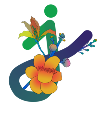 Monograma Floral J neon