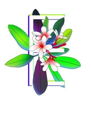 Monograma Floral E neon