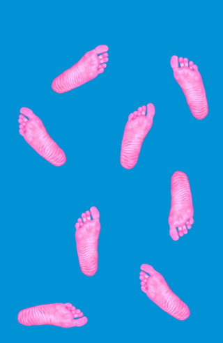 Sola de pé Azul e Rosa
