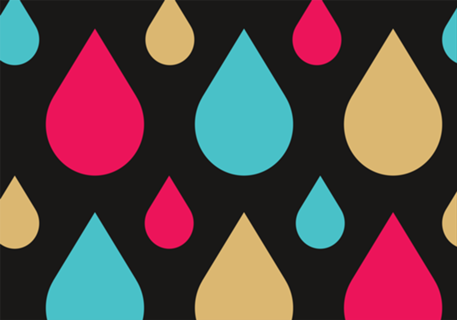Gotas de amor, paz e prosperidade (fundo preto)