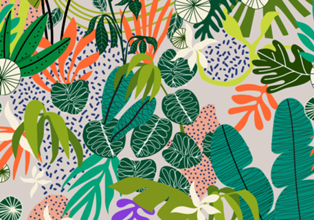 Simple drawing of abstract jungle