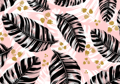 Black and pink leaves pattern
