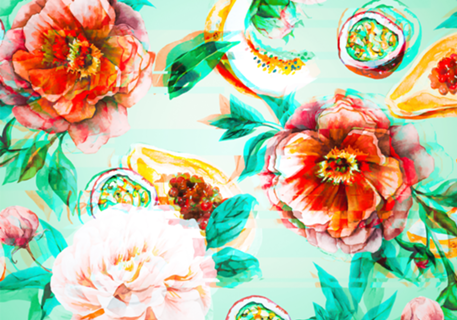 Tropical flowery fruit glitch