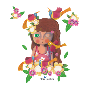 SÉRIE FLORA JARDIM - Menina e os Pássaros-Branco