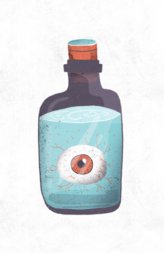 Eye in a bottle