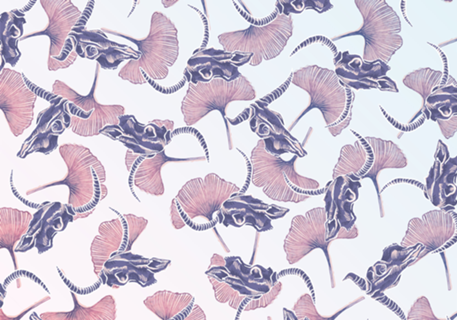 Ginkgos & Skulls (Sky version)