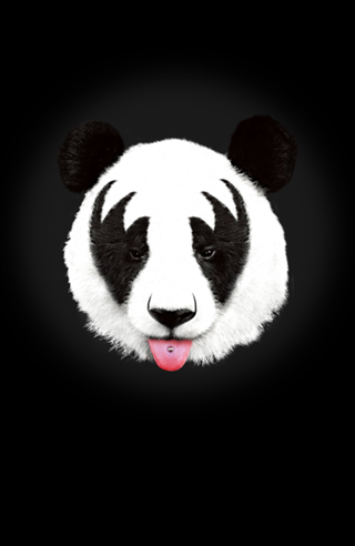 Kiss of a panda