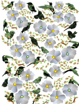FLORES E PÁSSAROS 1A