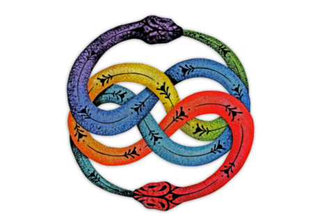 Ouroboros com as Cores dos Chakras