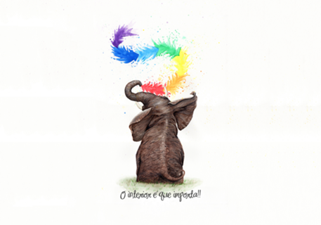 Bebê Elefante Feliz Aquarela
