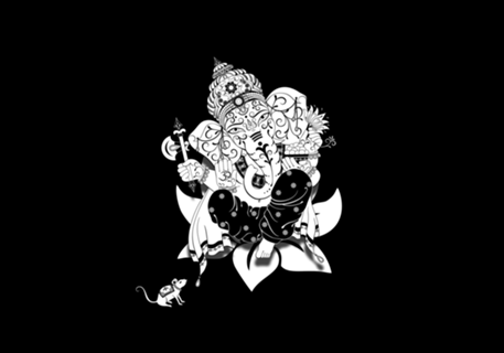Lord Ganesha em Preto e Branco
