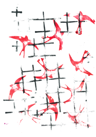 Block print andorinhas