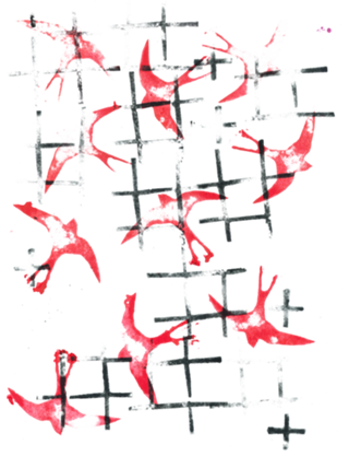 Block print andorinhas