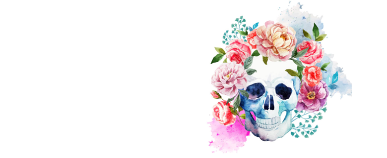 CAVEIRA EM FLORES