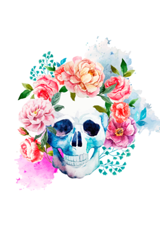CAVEIRA EM FLORES