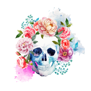 CAVEIRA EM FLORES