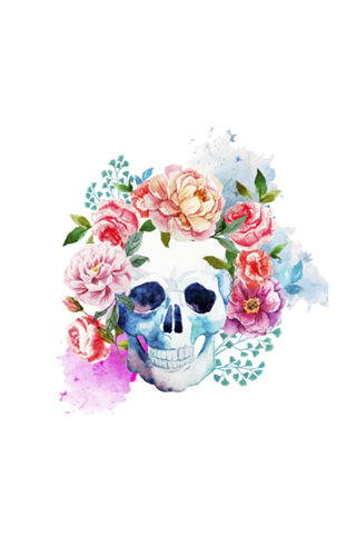 CAVEIRA EM FLORES