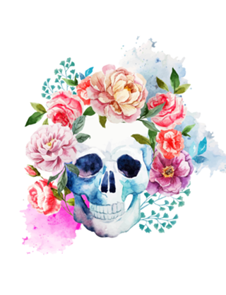 CAVEIRA EM FLORES