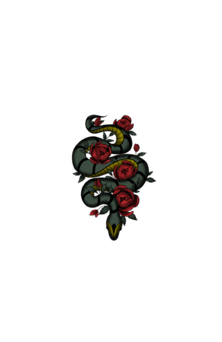Cobra entre rosas