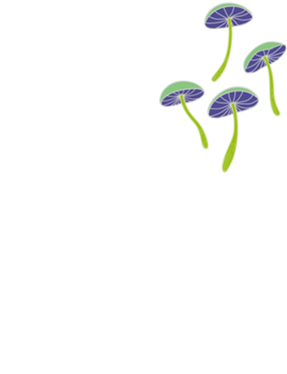 Jardim de cogumelos violeta