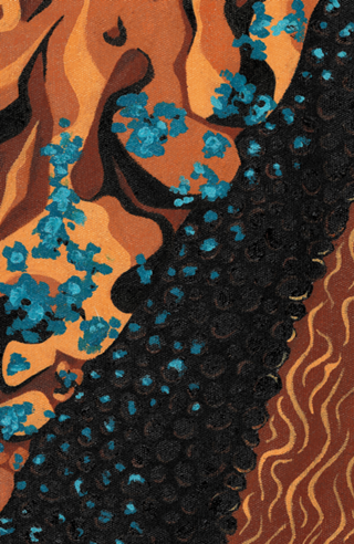 Leito do rio em duas cores - Laranja