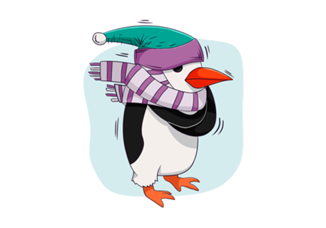 Pinguim com frio