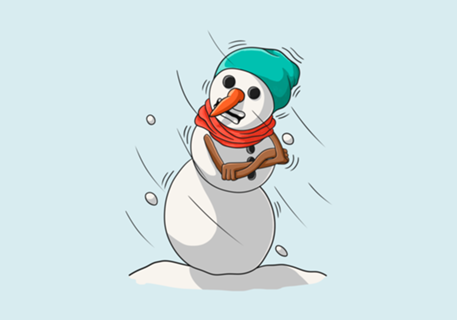 Boneco de neve com frio