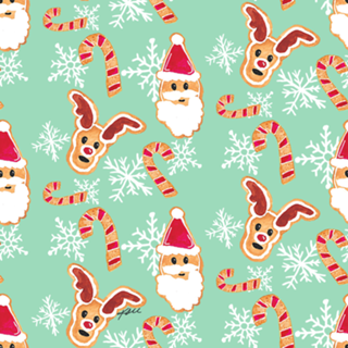 Estampa Cookies e flocos de Natal