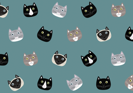 Cats #3 teal