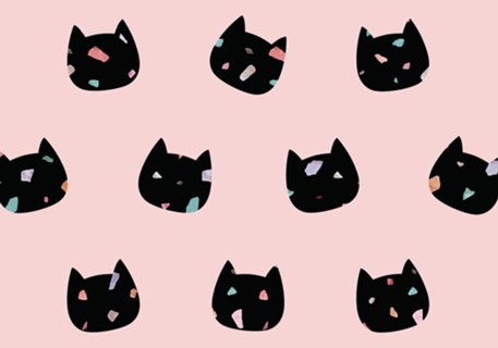 Cats terrazzo pink