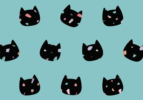 Cats terrazzo teal
