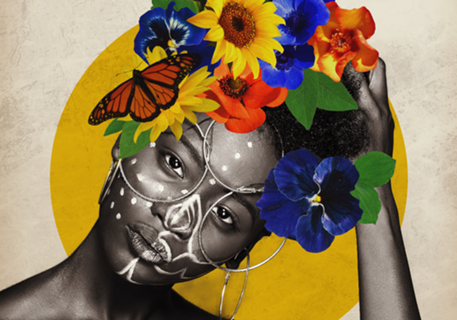 Rosto Feminino com Flores Sara Africa 2