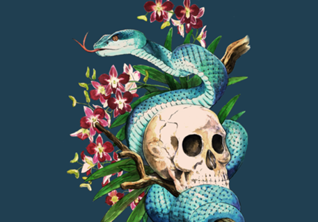 Viper on flowers