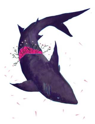 Shark and flowers