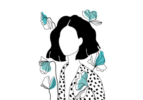 Menina com flores