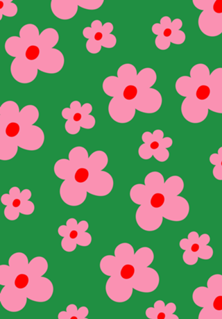 Floral verde e rosa