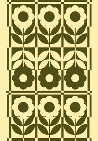 Floral folk verde