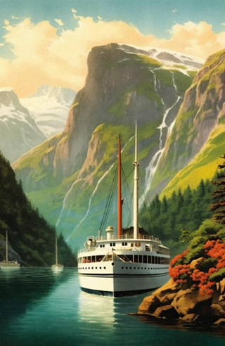 Pôster de viagem da Noruega