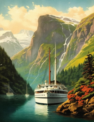 Pôster de viagem da Noruega