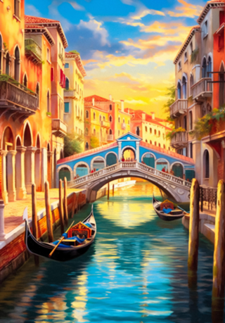 Arte de viagem de Veneza