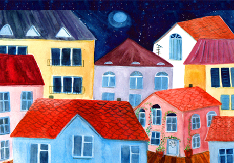 Noite Estrelada Aquarelada