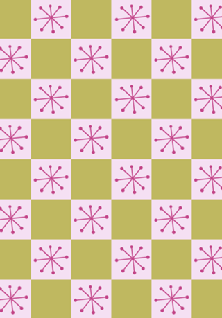 Star Check - Pink & Green