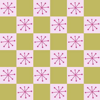Star Check - Pink & Green