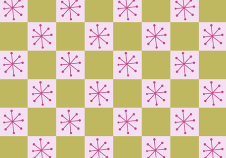 Star Check - Pink & Green