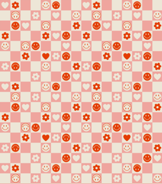 Smile quadriculado rosa e laranja
