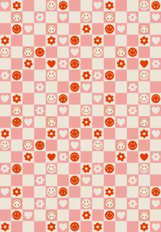 Smile quadriculado rosa e laranja