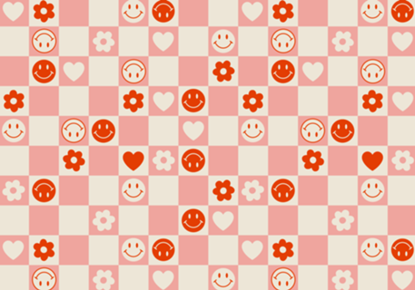 Smile quadriculado rosa e laranja