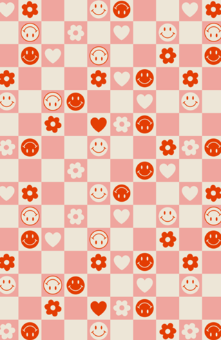 Smile quadriculado rosa e laranja
