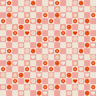Smile quadriculado rosa e laranja