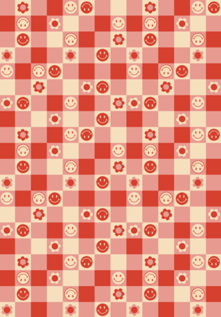 Smile quadriculado vermelho